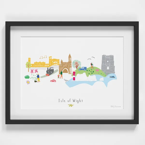 Isle Of Wight Skyline Landmarks Art Print