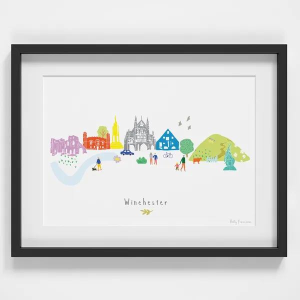 Winchester Skyline Landmarks Art Print, Cityscape