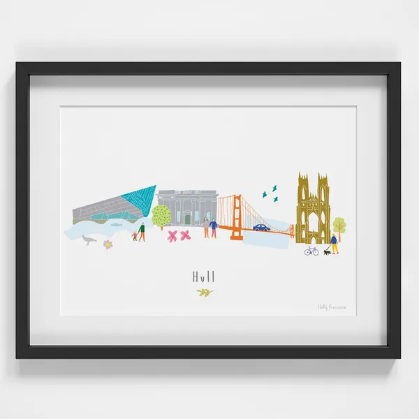 Hull Skyline Cityscape Landmarks Art Print