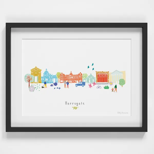 Harrogate Skyline Art Print, Yorkshire Landmarks