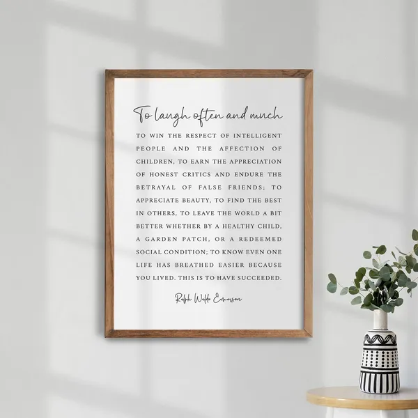 Ralph Waldo Emerson Quote Art Print, Literary Quote