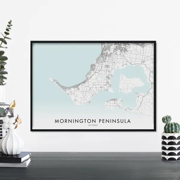 Mornington Peninsula Victoria Australia Map Art Print