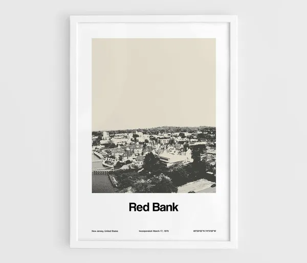 Red Bank New Jersey Minimalist City Art Print