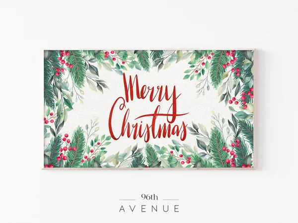 Merry Christmas Winter Holiday TV Art Print