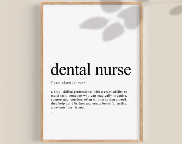 Dental Nurse Definition Art Print, Dictionary Style