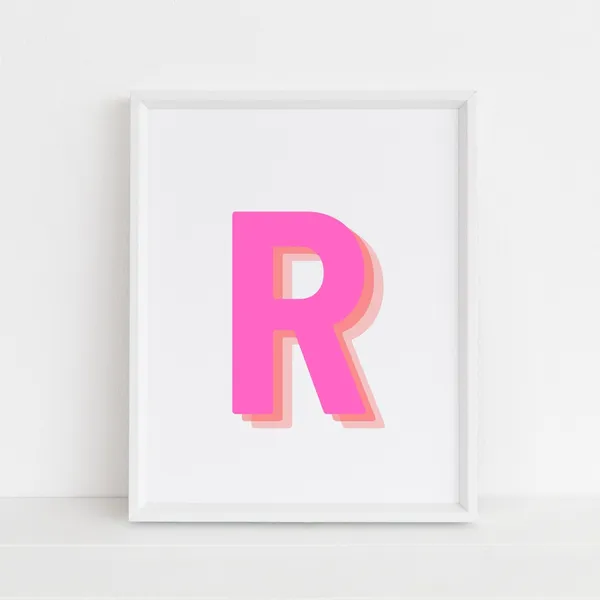 Letter R - Retro 3D Monogram