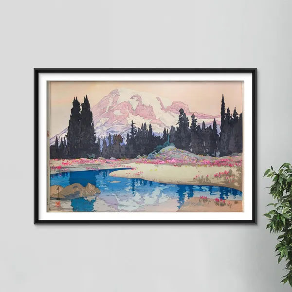 Hiroshi Yoshida Mount Rainier 1925 Ukiyo-E Art Print