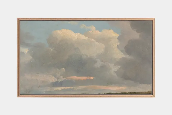 Vintage Sky Landscape Art Print, Cloud Paintings