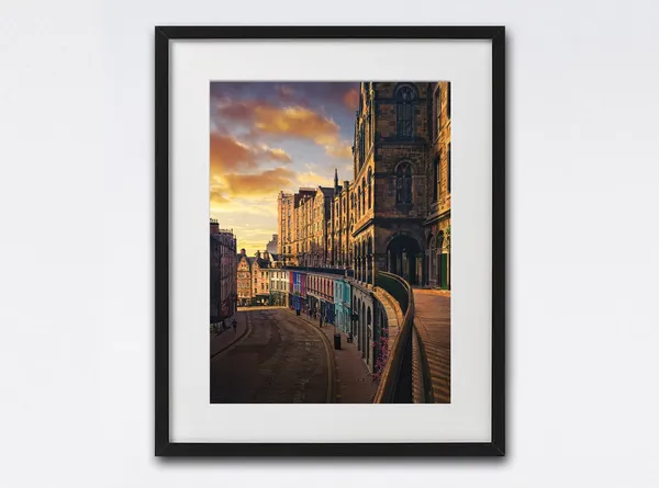 Victoria Street Edinburgh Art Print, Scottish Travel Poster