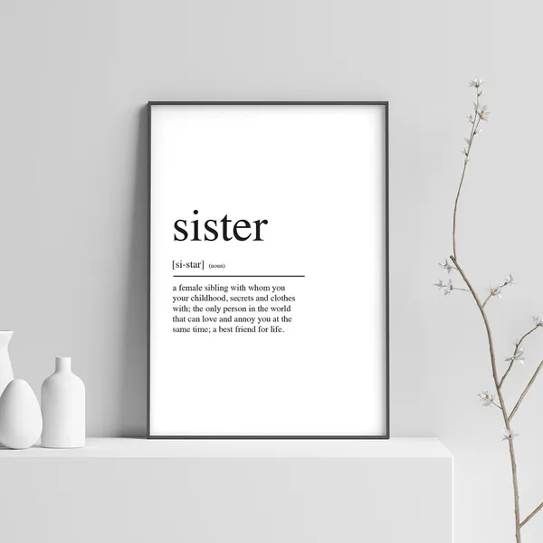 Sister Definition Christmas Gift Art Print