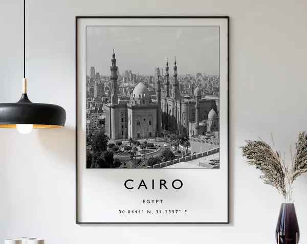 Cairo Egypt Travel Poster, Islamic Travel Art
