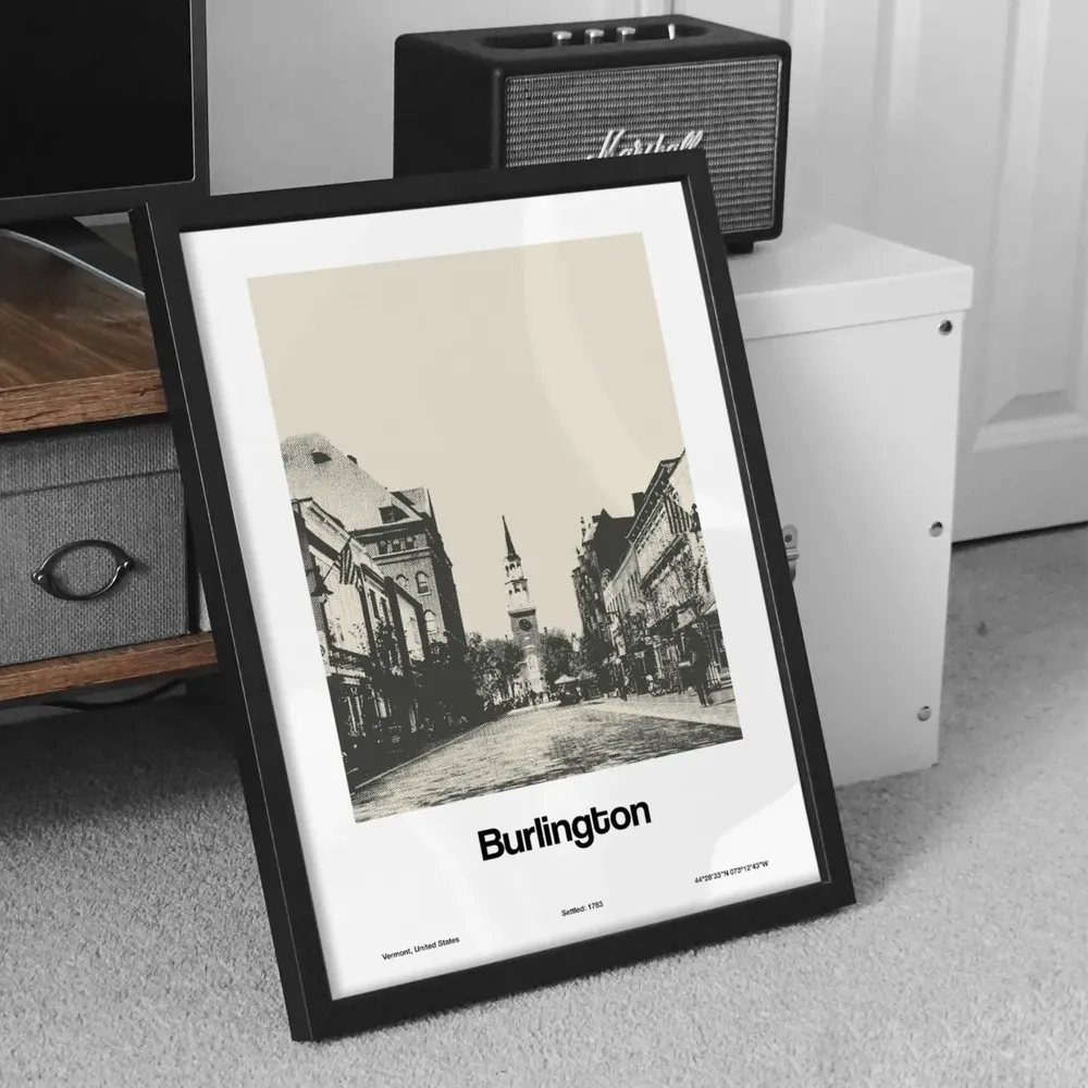 Burlington Vermont Minimalist City Print, Lake Champlain - Image 3