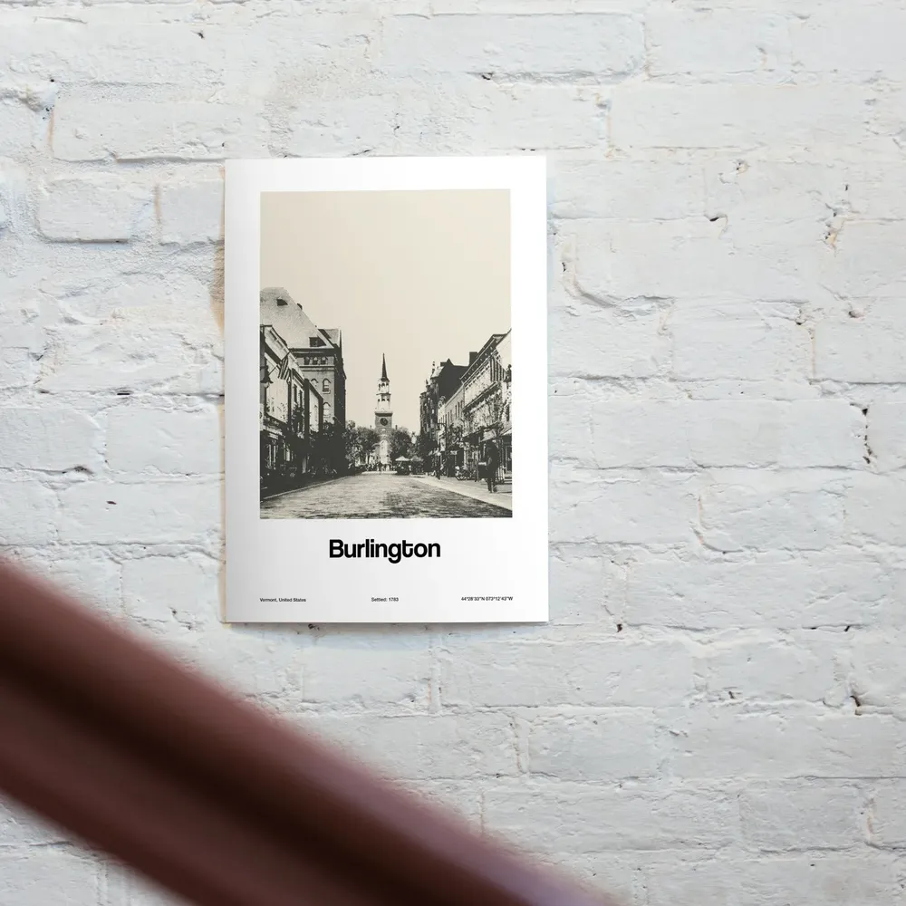 Burlington Vermont Minimalist City Print, Lake Champlain - Image 2