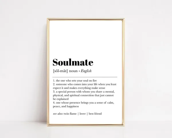 Soulmate Definition Print, Anniversary and Holiday Gift