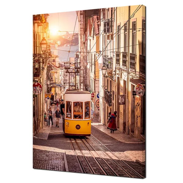Portuguese Funicular Tram, Lisbon Modern Travel Poster