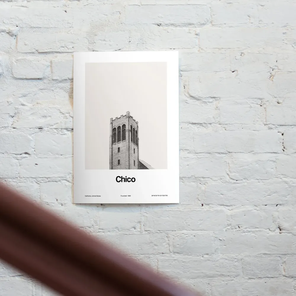 Chico California Skyline, Minimalist Wall Art Print - Image 3