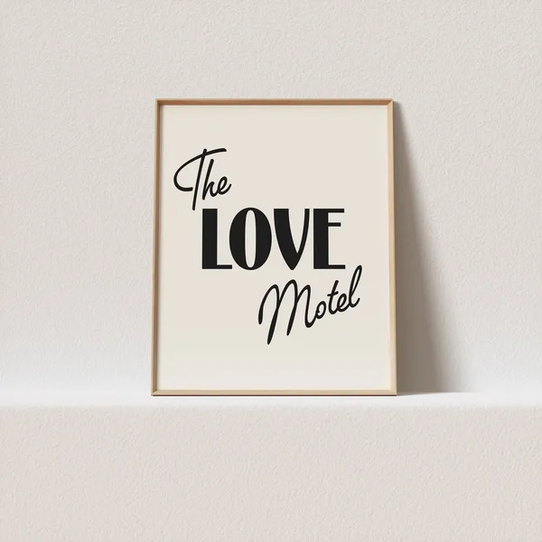 The Love Motel Mid-Century Retro Typography Art Print