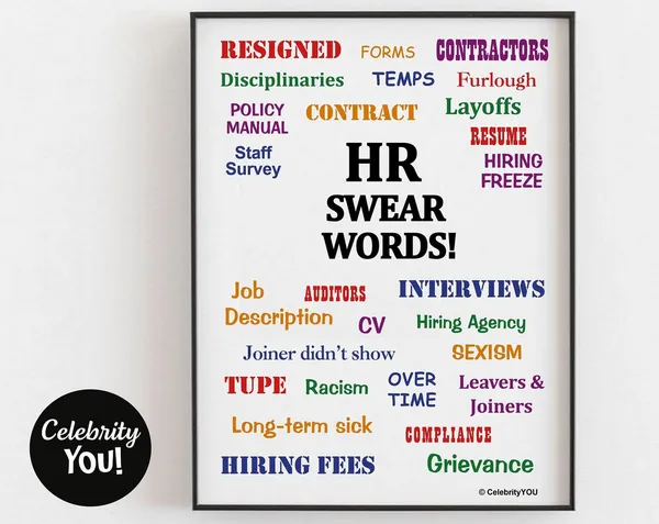 HR Swear Words Humor Office Sign Art Print