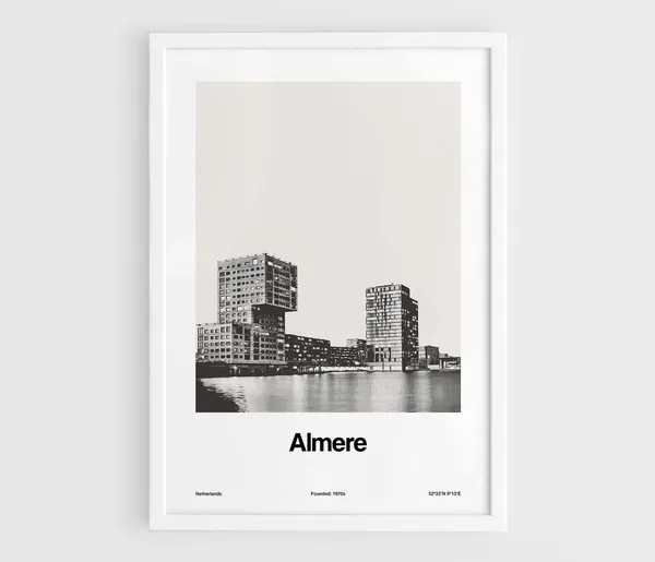 Almere, Netherlands Minimalist Poster Print