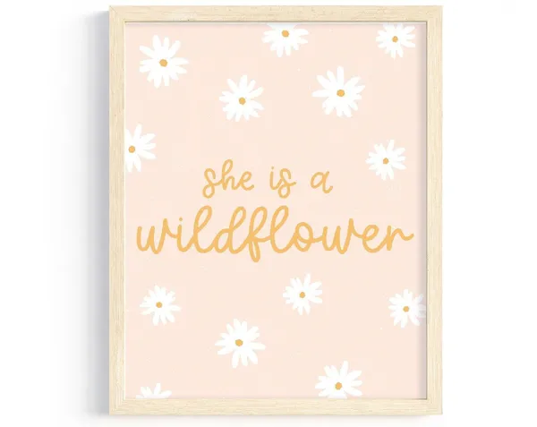 She Is A Wildflower Boho Nursery Art Print