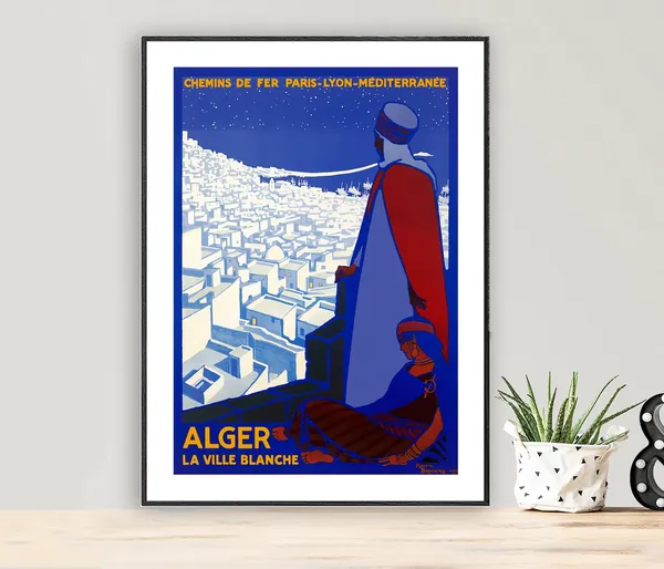 Alger La Ville Blanche Vintage Travel Poster