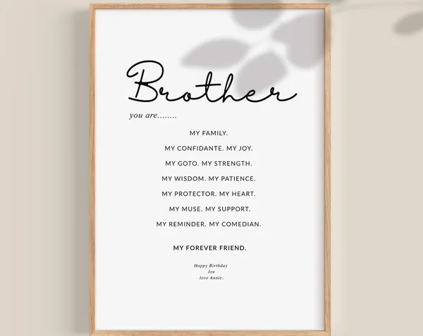 Brother Definition Print, Gift for Brother