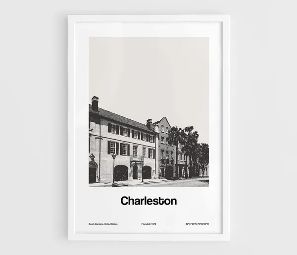 Charleston Rainbow Row, South Carolina Minimalist Art Print