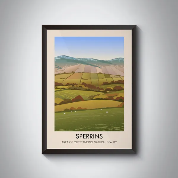 Sperrins AONB Travel Poster, Northern Ireland Print