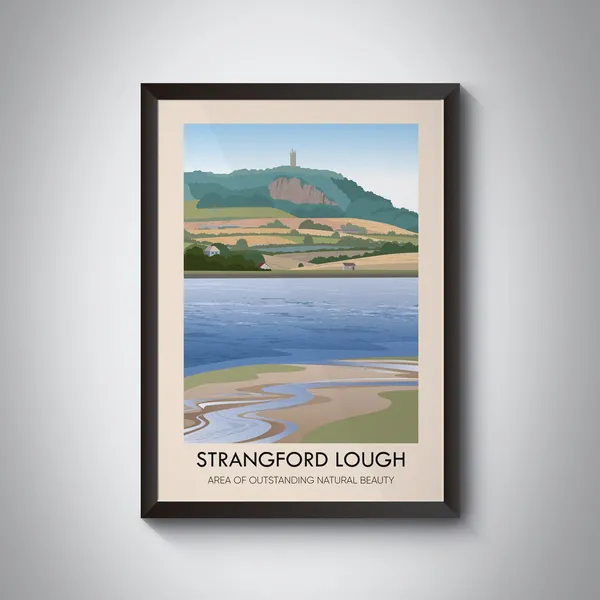 Strangford Lough AONB Vintage Travel Poster Print