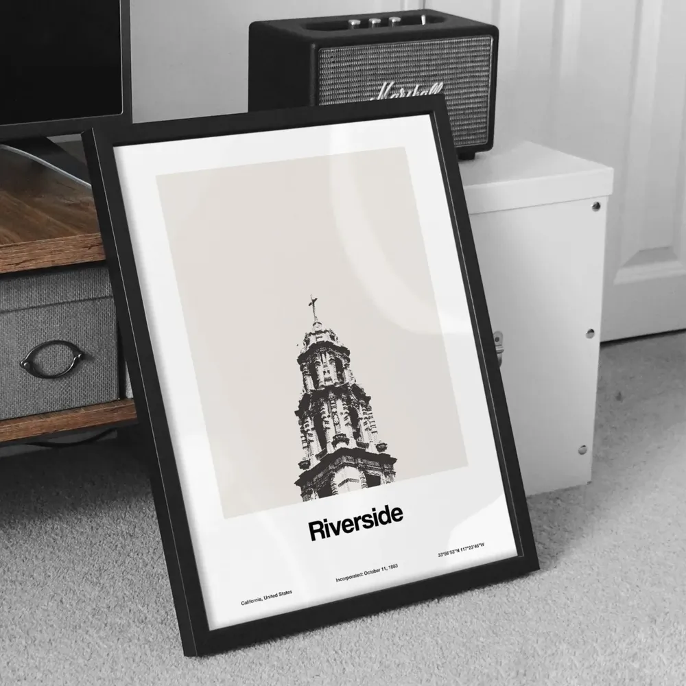 Riverside California Poster, Minimalist City Print - Image 2