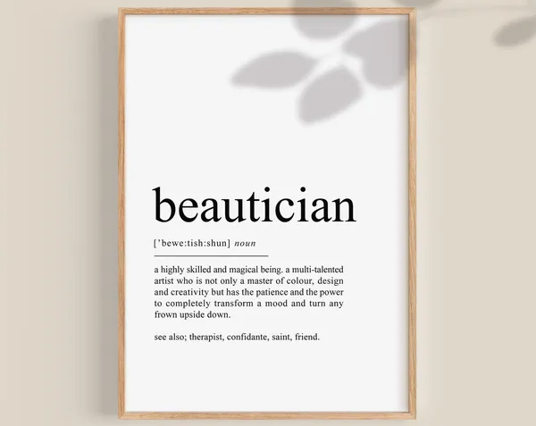 Beautician Definition Print, Beauty Salon Decor