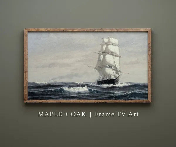 Vintage Ship At Sea Ocean Seascape Art Print