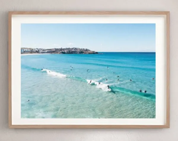 Bondi Beach Surf Art Print, Australian Ocean