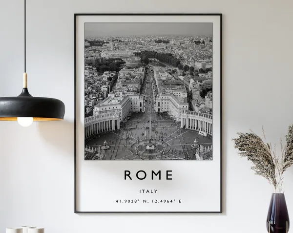 Rome Travel Poster, Italy Europe Wall Art Print
