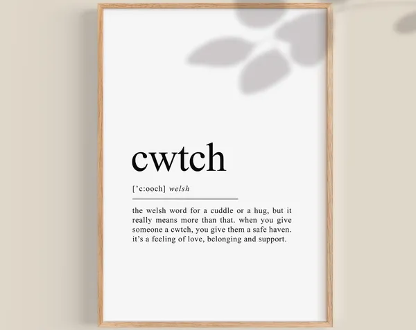 Cwtch Welsh Dictionary Definition Art Print