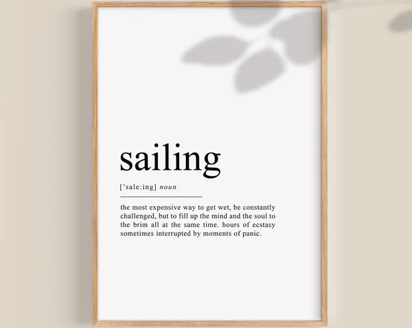 Sailing Definition Art Print, Nautical Wall Decor