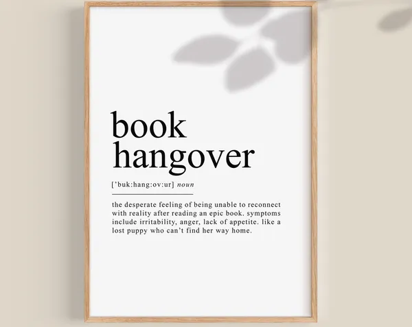 Book Hangover Definition Funny Gift for Book Lovers