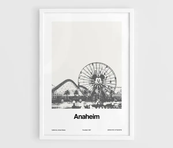 Anaheim California Roller Coaster Minimalist Poster