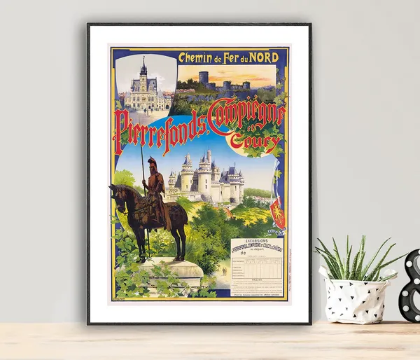 Pierrefonds Compiegne Coury France Vintage Travel Poster