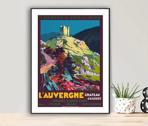 Lauvergne Chateau Dalleuze Vintage Travel Poster