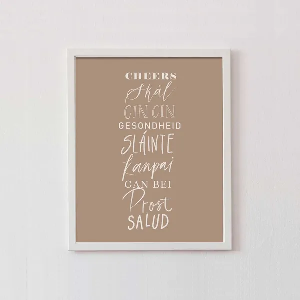 Cheers Wall Art Poster, Scandinavian Style Decor