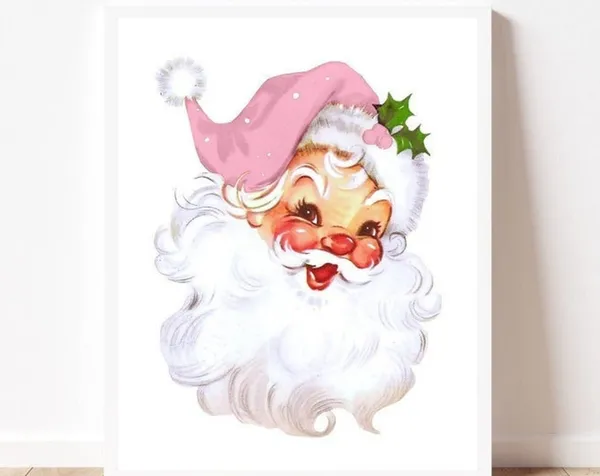 Santa Claus Vintage Retro Christmas Art Print