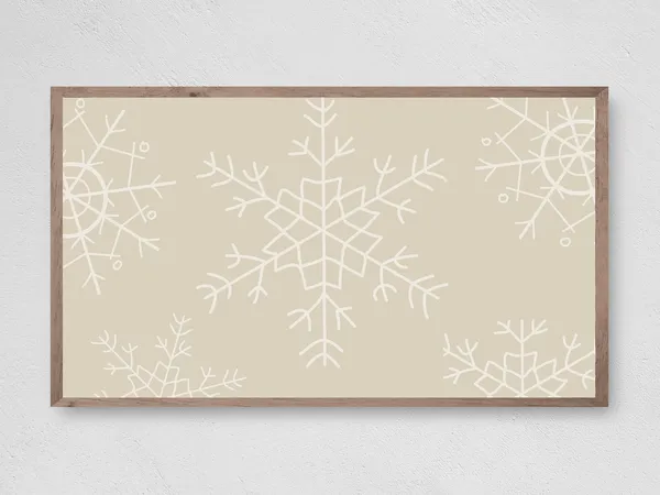 Modern Neutral Snowflakes Art Print, Winter Christmas