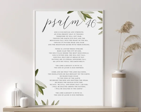 Psalm 46 Bible Verse Christian Wall Art Print
