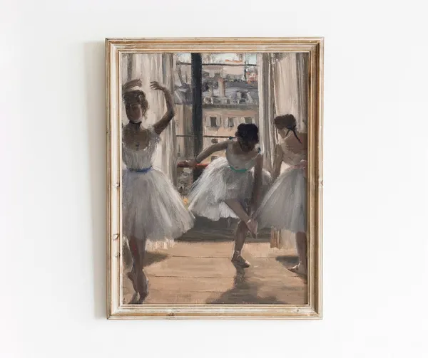 Ballet Rehearsal Vintage Dance Studio Art Print