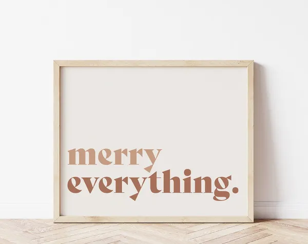 Merry Everything Boho Christmas Art Print
