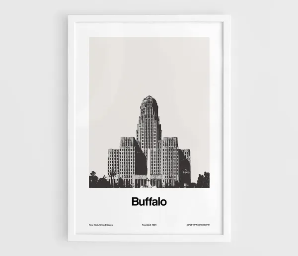 Custom Buffalo City Hall Skyline, New York Print