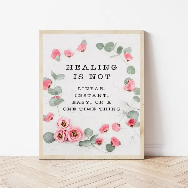 Healing Is Not Linear Counselor Wall Art Print