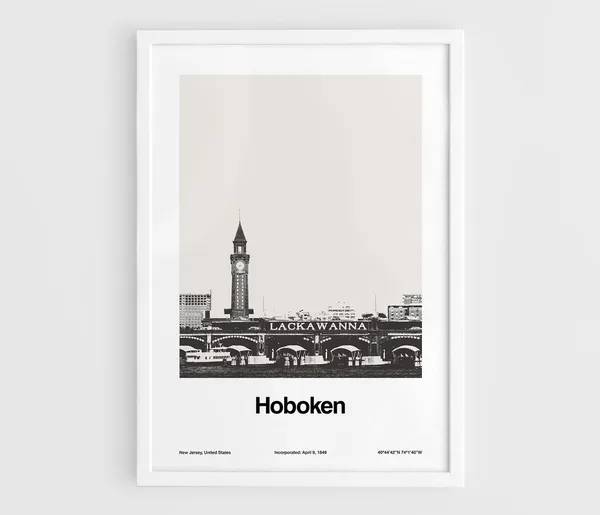 Hoboken New Jersey Minimalist Hudson River Art Print
