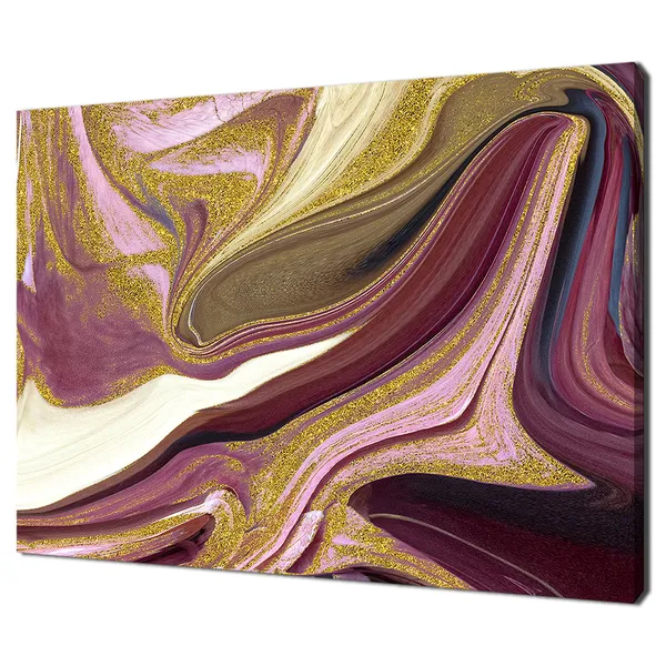 Autumn Theme Maroon And Gold Art Print, Modern Design